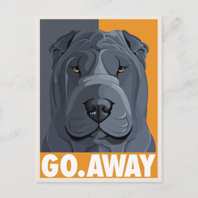 Carte Postale Shar Pei disparaît (Devant)