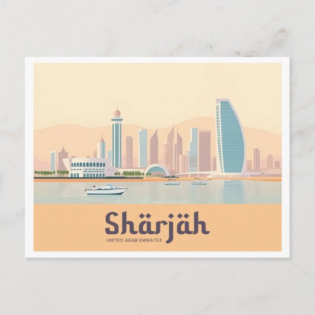 Carte Postale Sharjah UAE Pastel Travel (Devant)