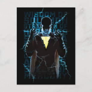 Carte Postale SHAZAM !   Shazam & Capacités Éclair Typographie