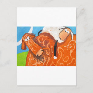 CARTE POSTALE SHEEP DE VACHE HIGHLAND