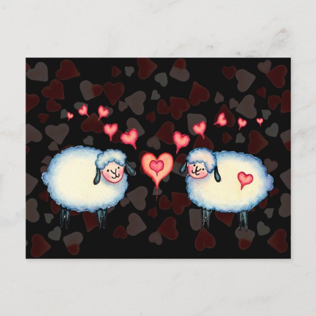 Carte Postale SHEEP & HEARTS par SHARON SHARPE (Devant)