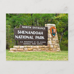 Carte Postale Shenandoah National Park Panneau d'entrée Nord