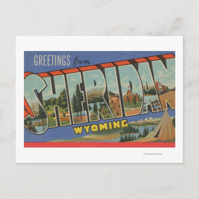 Carte Postale Sheridan, Wyoming - Scènes de grandes lettres (Devant)