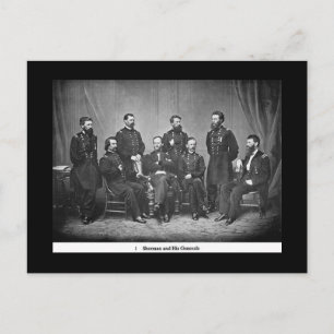 Carte postale Sherman et ses généraux