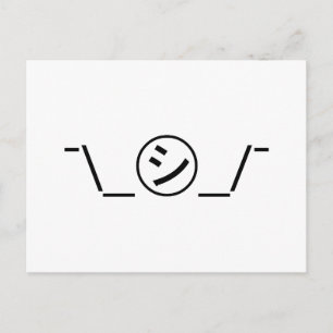 Carte Postale Shi Kana Shrug Emoticon -\_ ㋛_/+Japonais Kaomoji