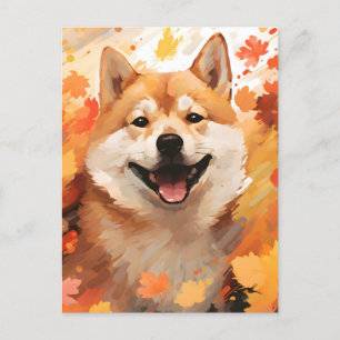 Carte Postale Shiba Inu, Thanksgiving d'automne