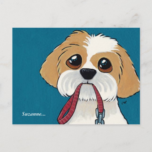 Carte postale Shih Tzu Puppy Merci (Devant)