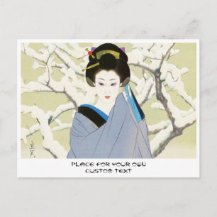 Carte Postale Shimura Tatsumi Deux Sujets Femmes Japonaises Neig