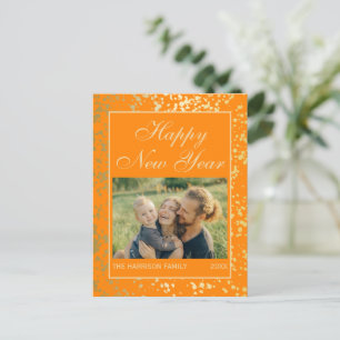 Carte Postale Shiny Gold Parties scintillant Nouvel An Photo Ora