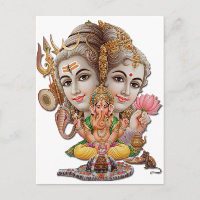 Carte Postale Shiva et famille (Devant)