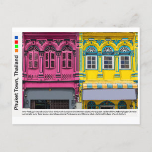 Carte Postale Shophouses colorés sur Phang Nga Road, Old Phuket
