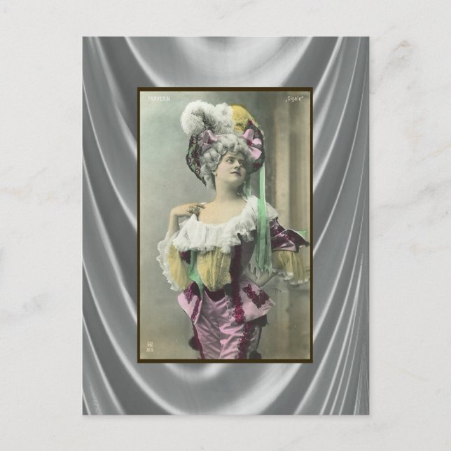 Carte Postale Show Girl Risque Danseuse Française (Devant)
