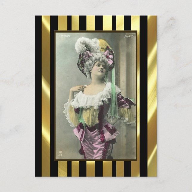 Carte Postale Show Girl Risque Danseuse Française (Devant)