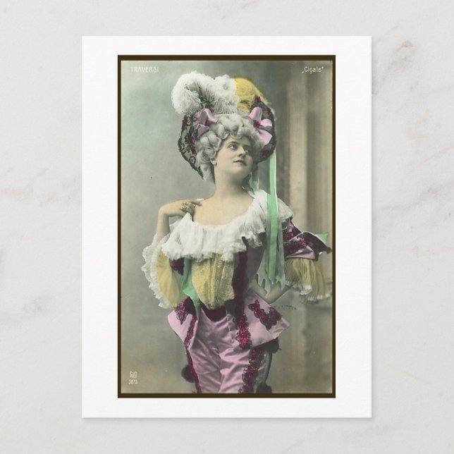 Carte Postale Show Girl Risque French Dancer (Devant)