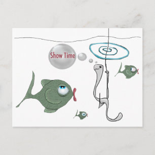 Carte postale "Show Time" Funny Fish