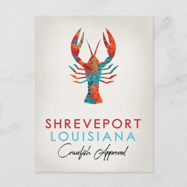 Carte Postale Shreveport Louisiane Crawfish Bright (Devant)