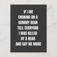 si je meurs étouffé sur un ours gummy dites à tout