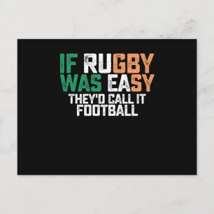 Carte Postale Si le rugby était facile ils l'appelleraient footb