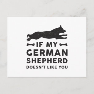 Carte Postale Si mon berger allemand Amoureux des chiens Vintage