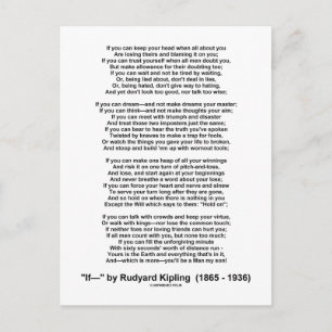 Carte Postale Si Poème De Rudyard Kipling (Poème Inspirationnel)