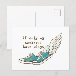 Carte Postale Si seulement mes baskets ont des ailes