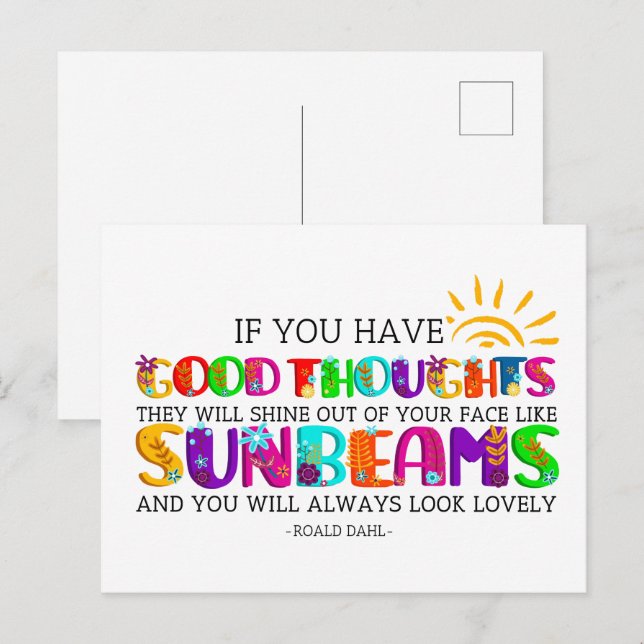 Carte Postale Si Vous Avez De Bonnes Pensées, Ils Brilleront (Devant / Derrière)