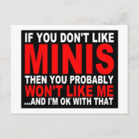 Si vous n'aimez pas Minis...Carte postale