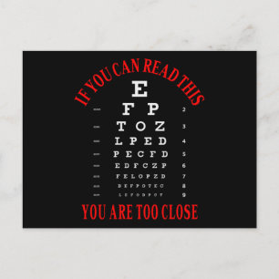 Carte Postale Si vous pouvez lire ceci vous êtes trop près