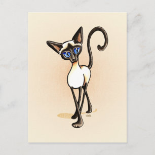 Carte Postale Siamese Seal Point Crosswalk Off-Leash