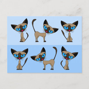 Carte postale Siamese Times Trois