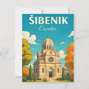 Carte Postale Šibenik Croatie Vintage voyage PostCAR- St. James