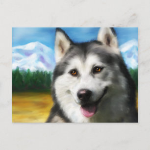 Carte Postale Sibérie Husky Chig Art - Solaire