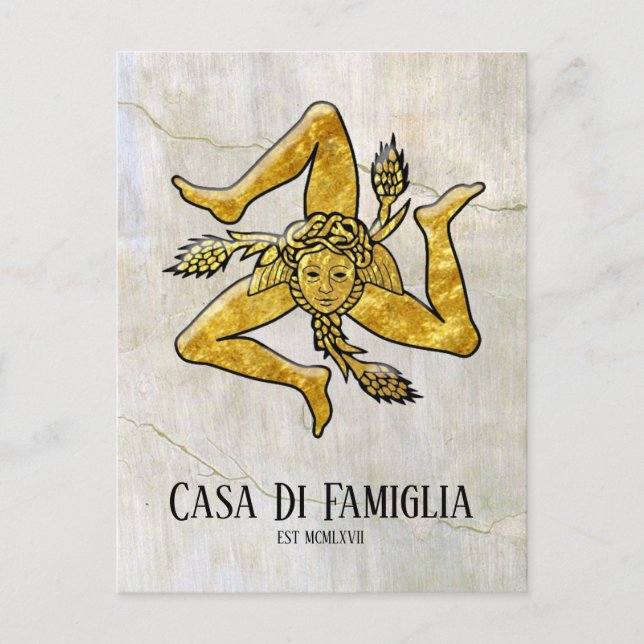 Carte Postale Sicilienne Trinacria Votre Texte (Devant)