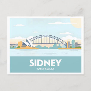Carte Postale Sidney Australia Opera House Pastel Travel