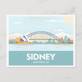 Carte Postale Sidney Australia Opera House Pastel Travel