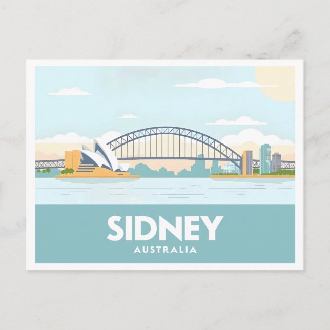 Carte Postale Sidney Australia Opera House Pastel Travel (Devant)