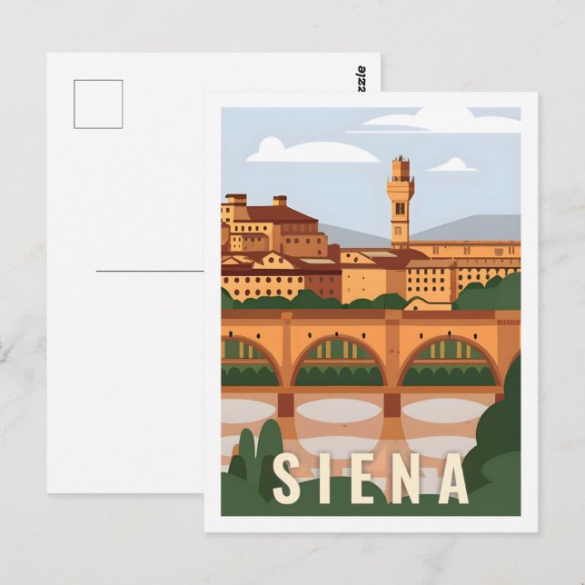 Carte Postale Sienne Italie Lieu de voyage célèbre (Devant / Derrière)