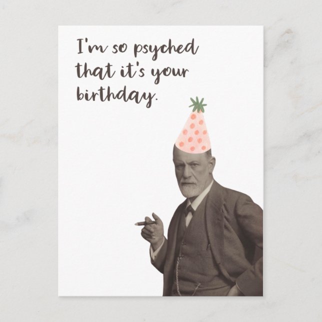 Carte Postale Sigmund Freud Funny Psyché Anniversaire (Devant)