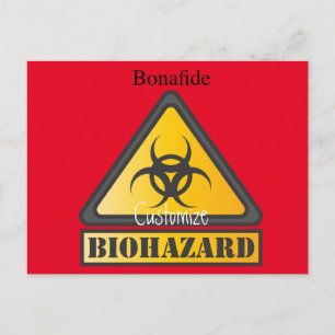 Carte Postale Signal d'avertissement de risque biologique amusan
