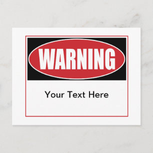 Carte Postale Signal d'avertissement personnalisable