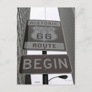 Carte Postale Signal officiel de début de la route 66