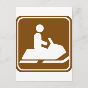 Carte Postale Signal routier de la piste de motoneige
