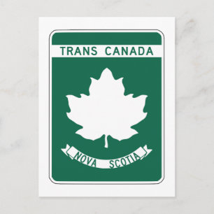 Carte Postale Signal routier transcanadien de la Nouvelle-Écosse