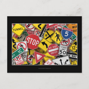 Carte Postale signalisation routière américaine
