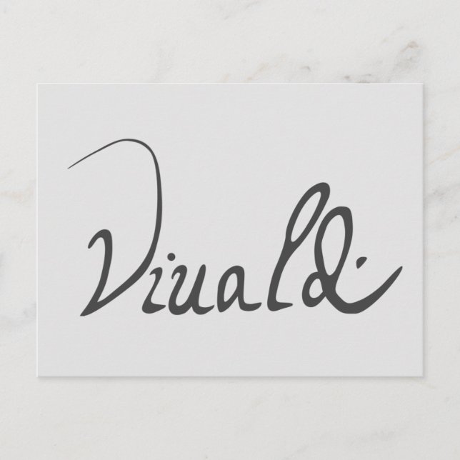 Carte Postale Signature Antonio Vivaldi (Devant)