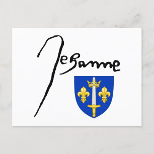 Carte Postale Signature / armoiries de Jeanne d'Arc