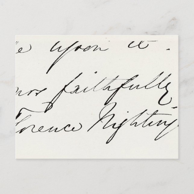 Carte Postale Signature de Florence Nightingale (Devant)