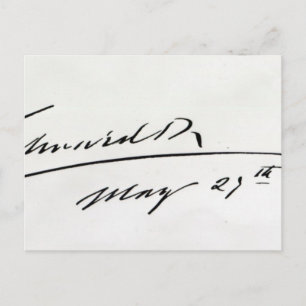 Carte Postale Signature du roi Edouard VII, le 29 mai 1906