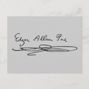 Carte Postale Signature Edgar Allan Poe