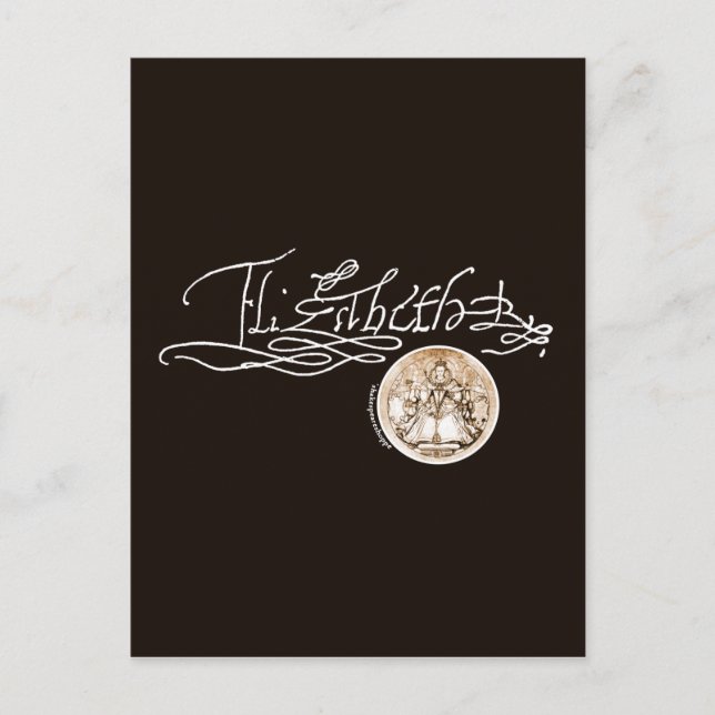 Carte Postale Signature Elizabeth I (Version 1) (Devant)